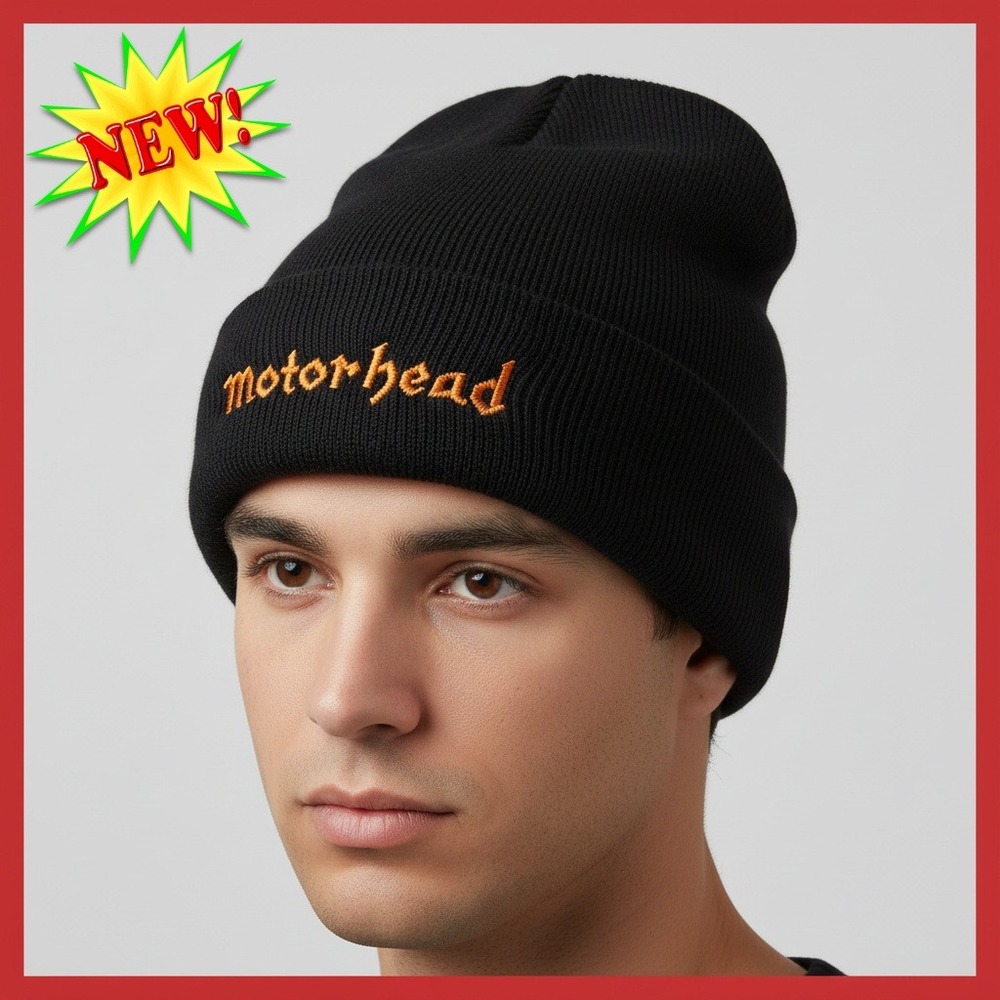 Motorhead 1998 Racing Beanie‎ Hat Knit Cap Fox Interactive Video Game Promo Cuff